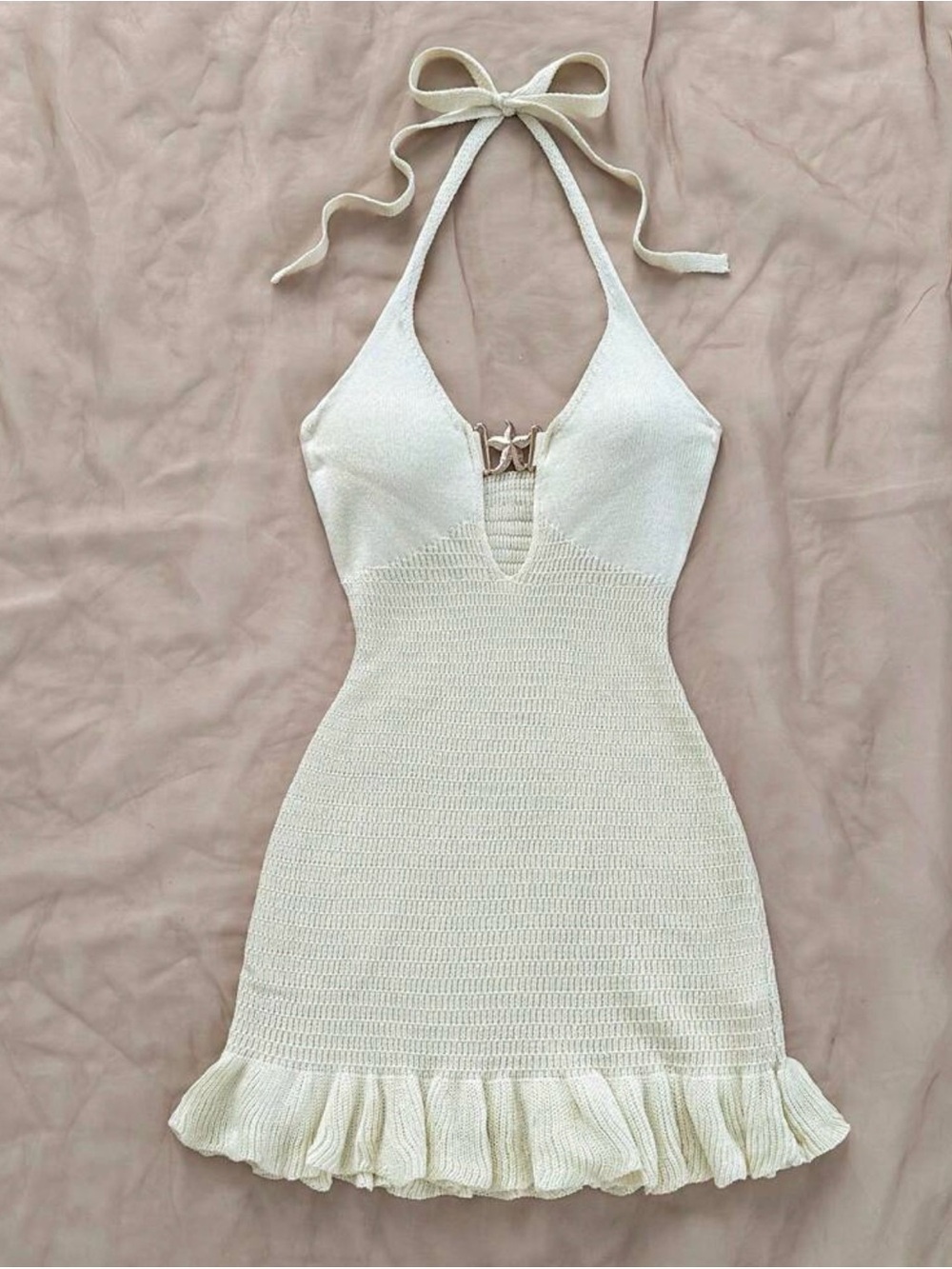 Resortwear - Knit Ruffle Mini Dress